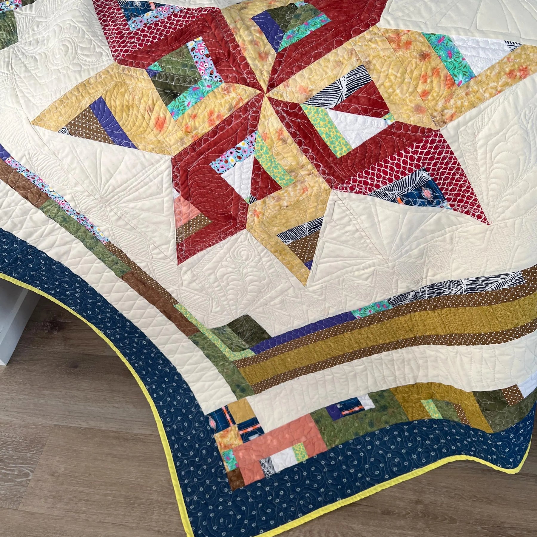 Handmade Cozy Easter Star Quilt: Spring Holiday Decor