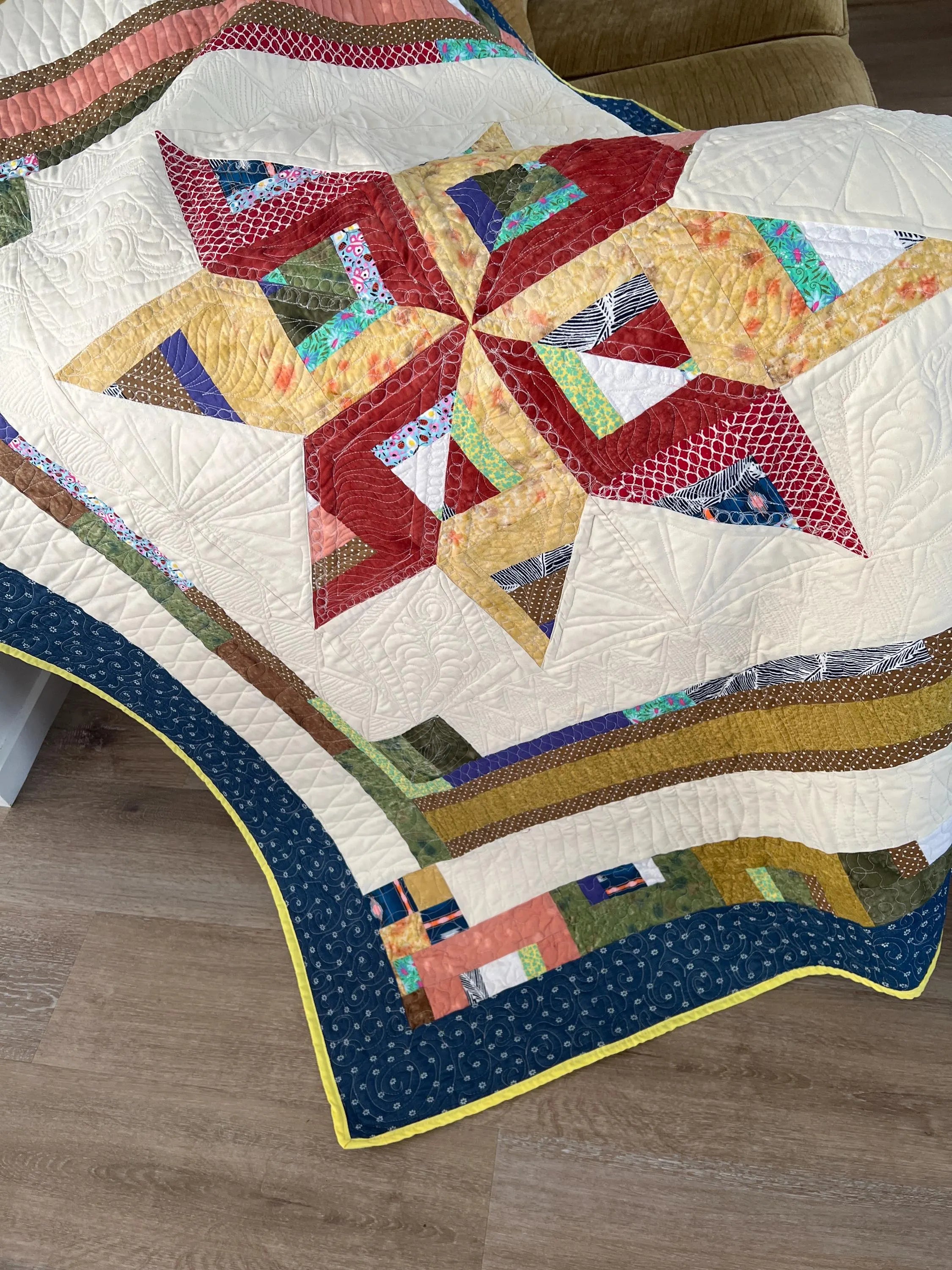 Handmade Cozy Easter Star Quilt: Spring Holiday Decor