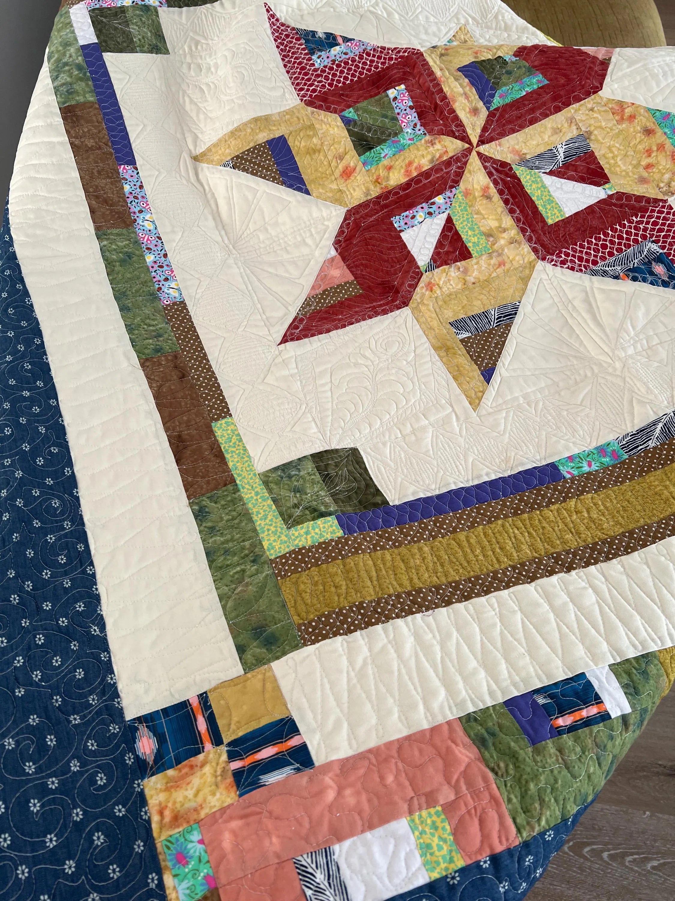 Handmade Cozy Easter Star Quilt: Spring Holiday Decor
