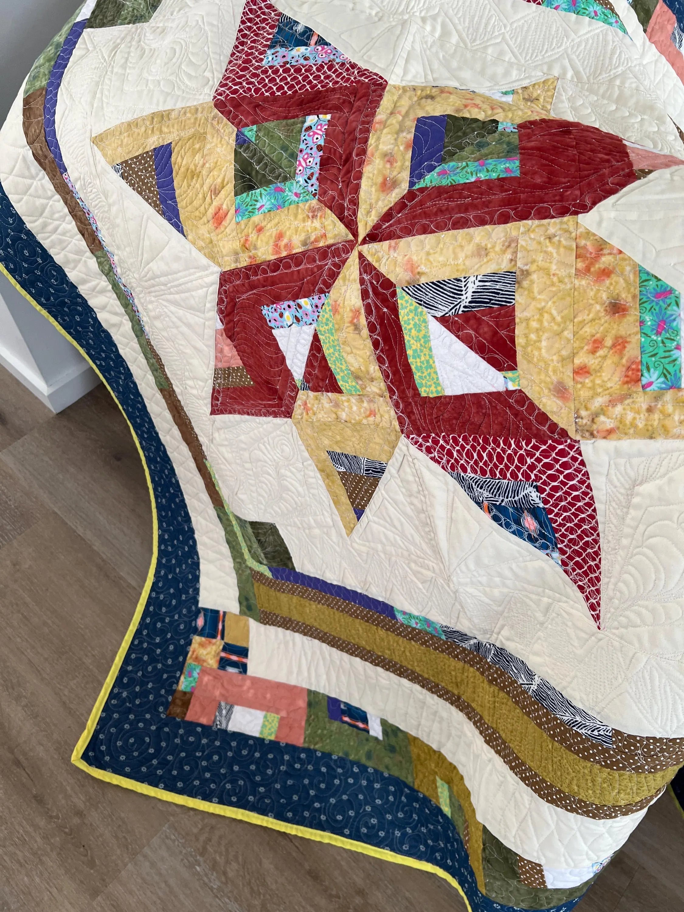 Handmade Cozy Easter Star Quilt: Spring Holiday Decor