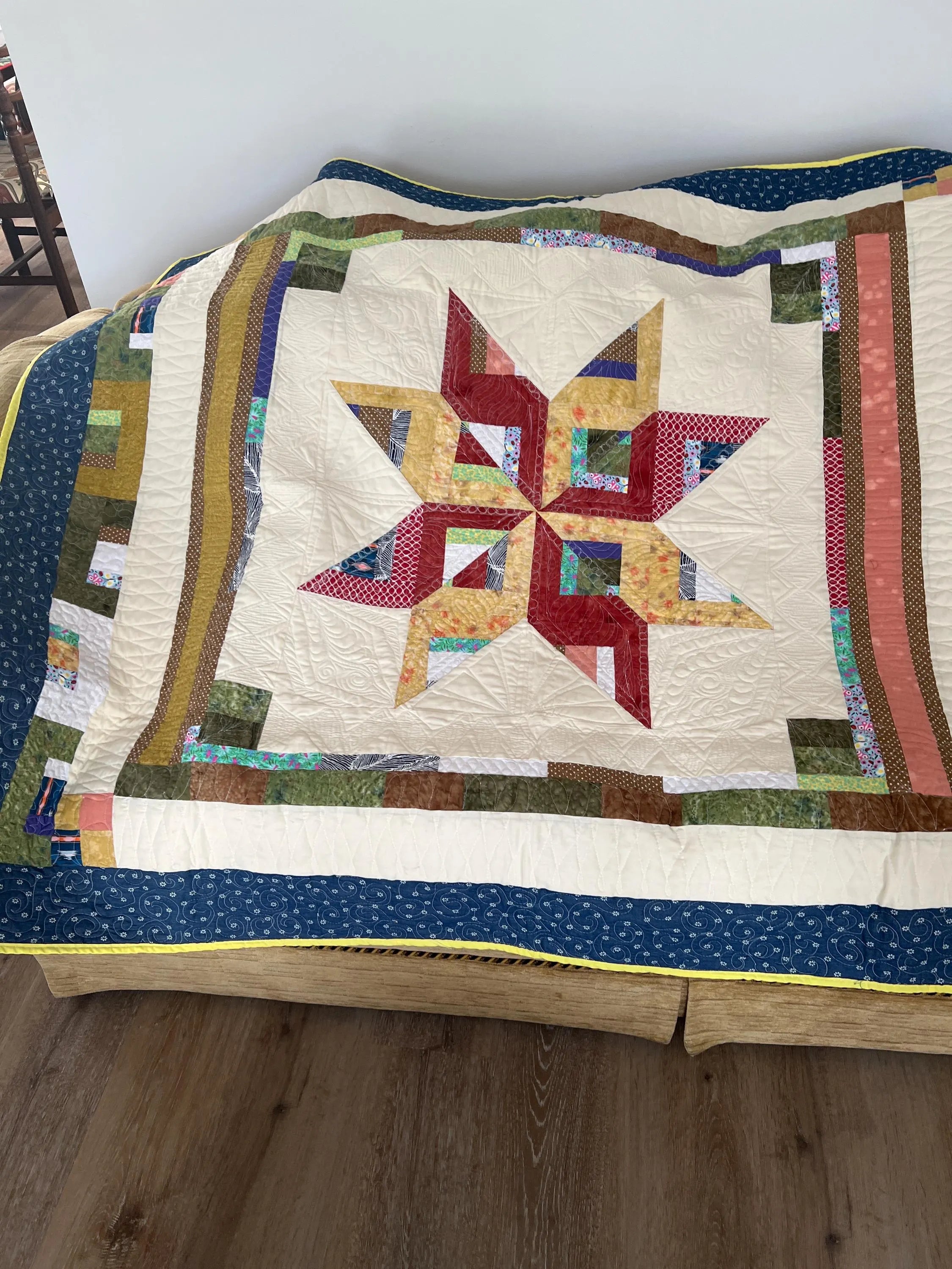 Handmade Cozy Easter Star Quilt: Spring Holiday Decor