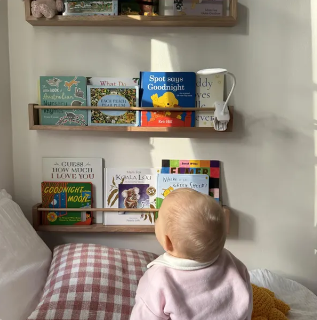 Tasmanian Oak Kids Bookshelf. Spice rack.
