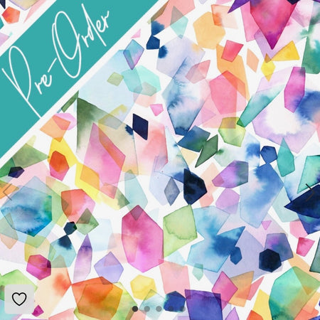 PRE-ORDER Water-resistant wet bags - Colourful Geometric Crystals Watercolour Rainbow (Ninola Design)