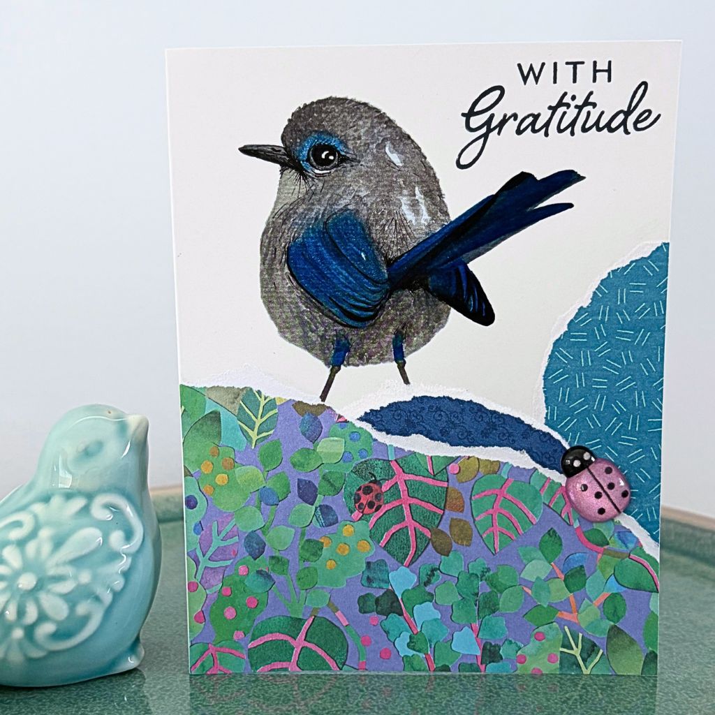 Superb fairy wren "With gratitude" card