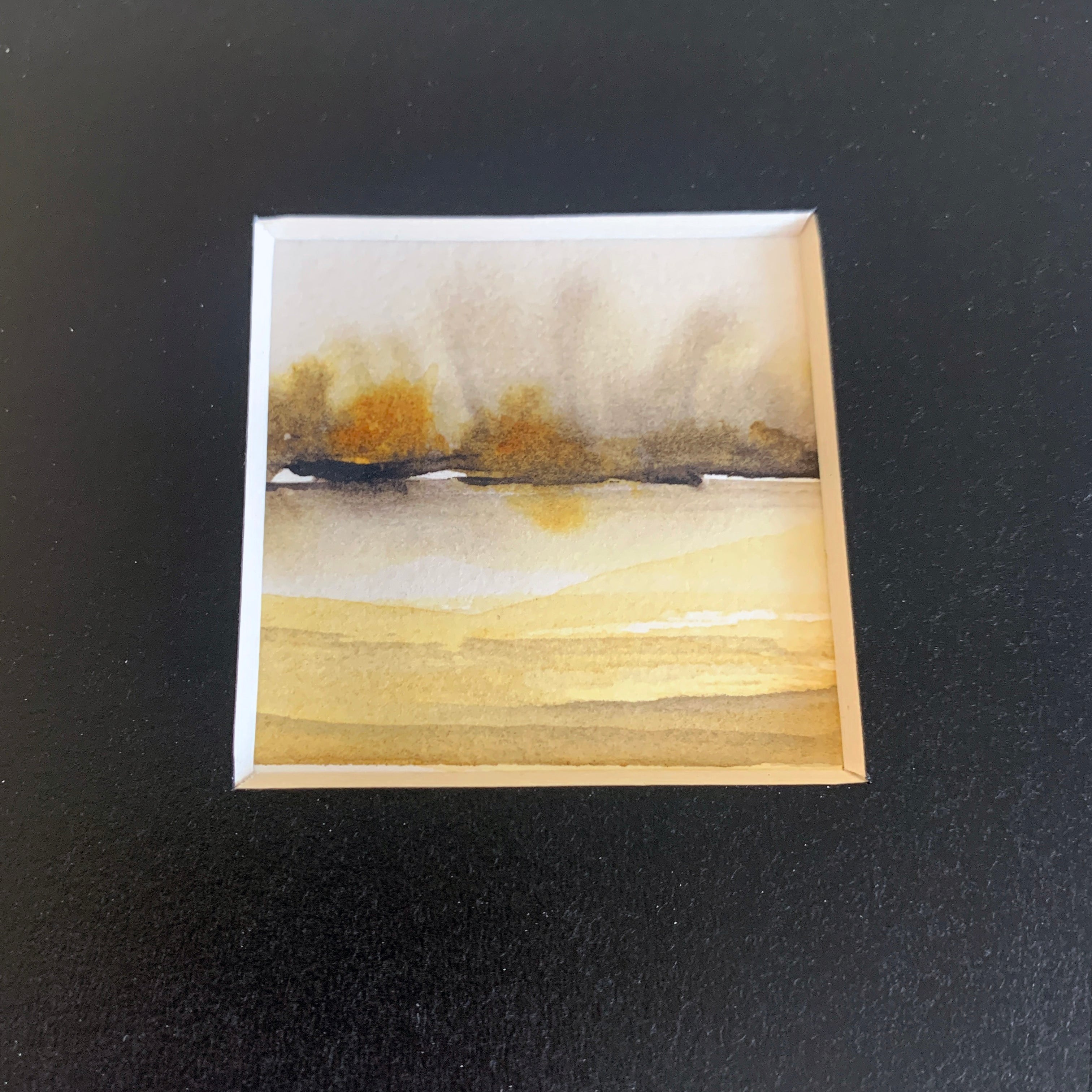 Abstract Landscape Diptych Hand-painted Watercolour Artwork