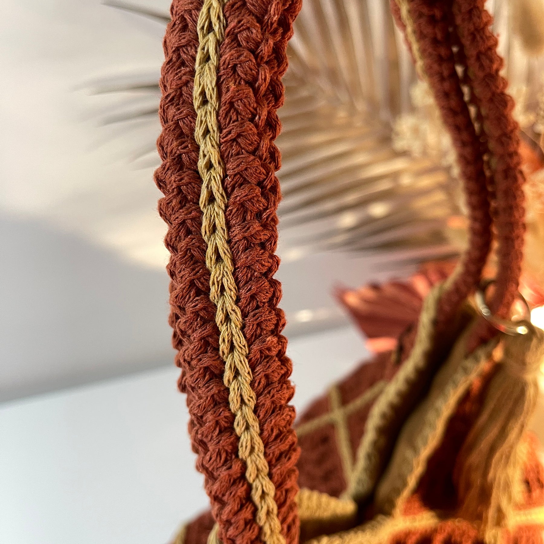 Handmade Crochet Cotton Shoulder Bag With Lining And Tassel