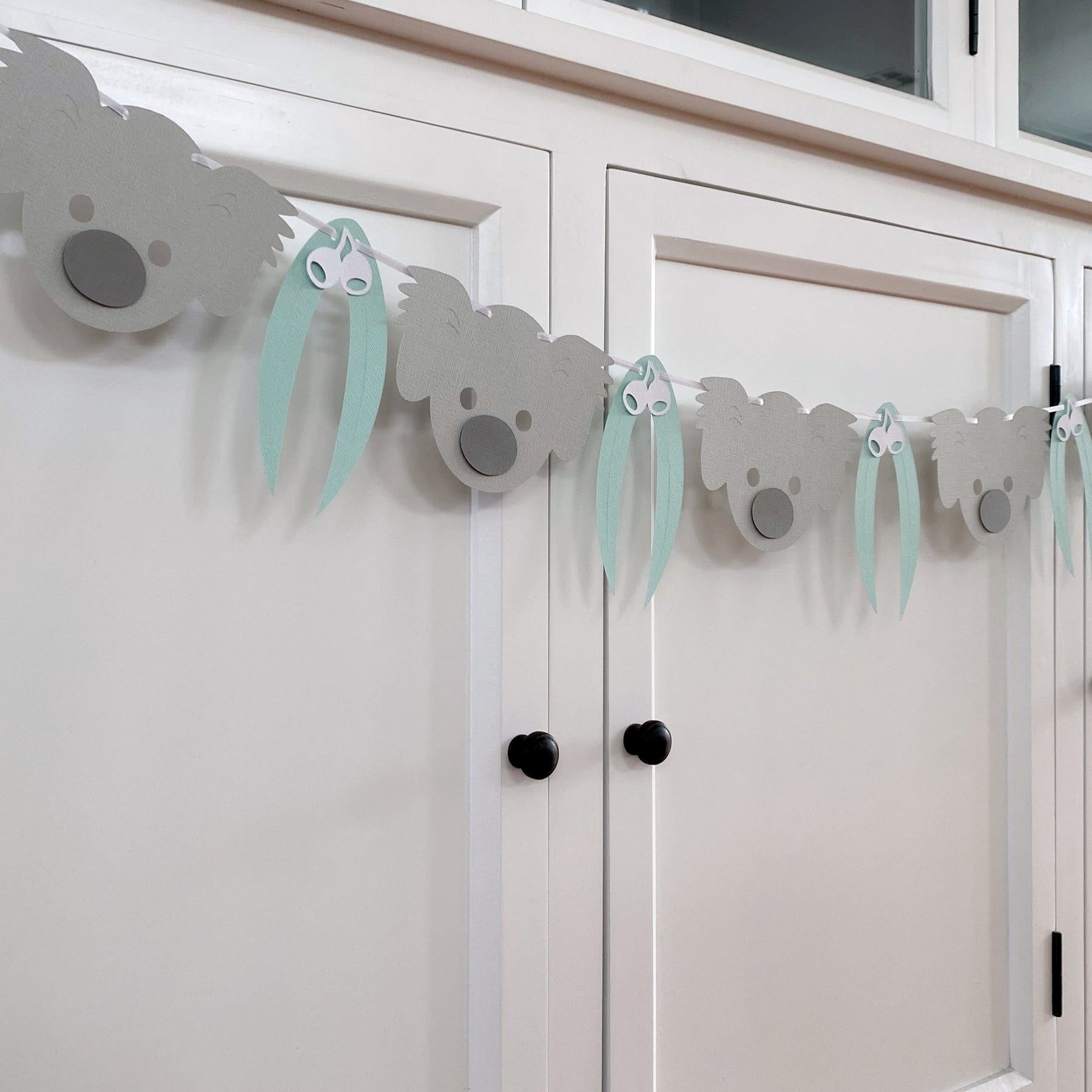 Koala Garland. Koala and gum leaf banner.
