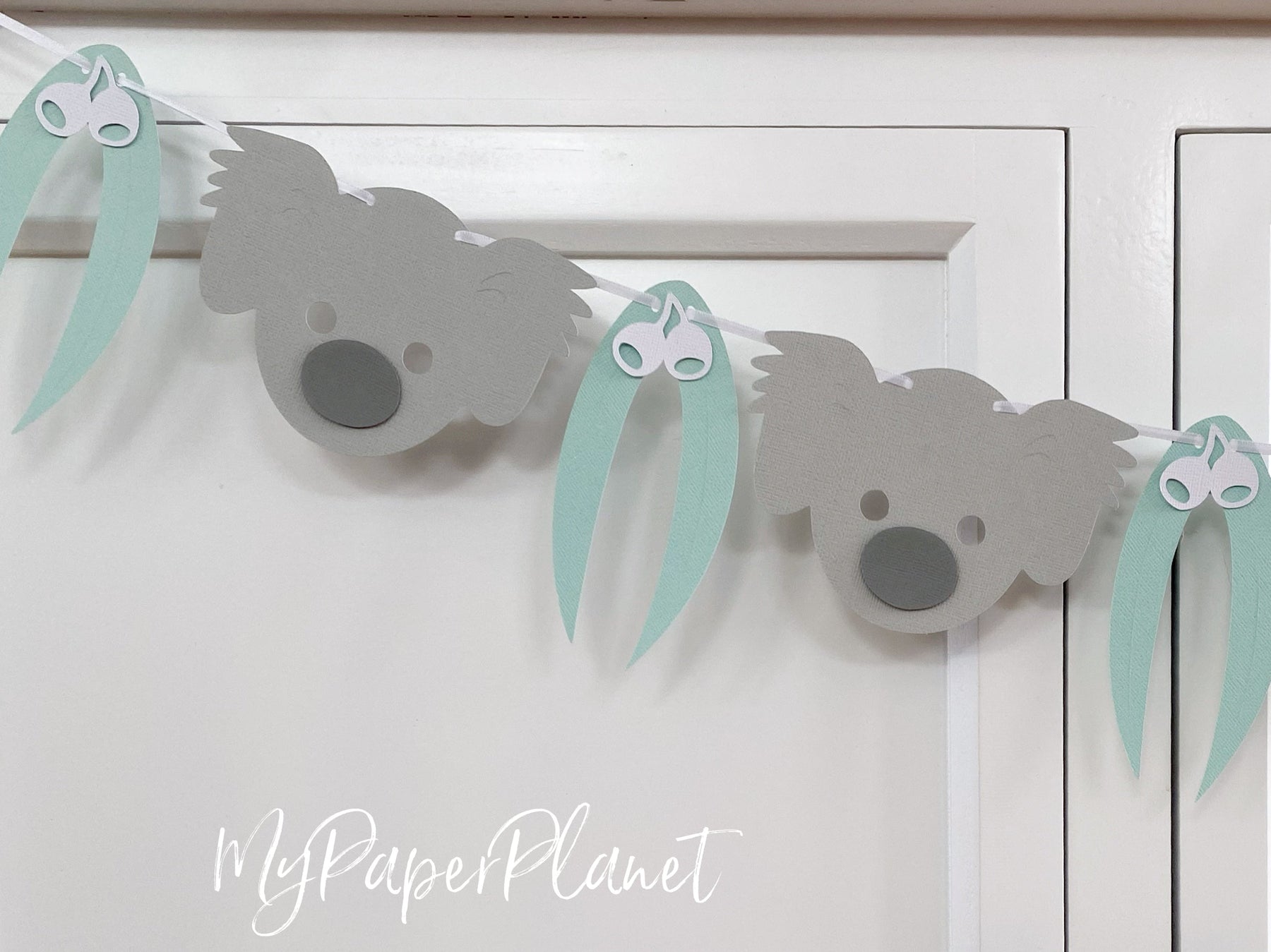 Koala Garland. Koala and gum leaf banner.