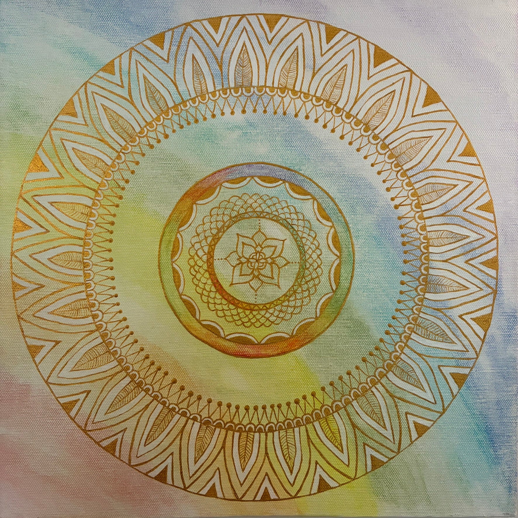 Painting - "Rainbow Light Waves" (Acrylic on Canvas) Original