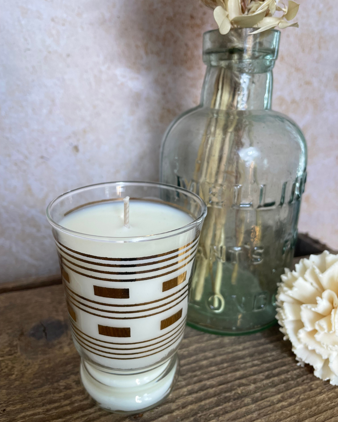 Rosemary + Mint I Natural Soy Candle in a Vintage Gold Tumbler