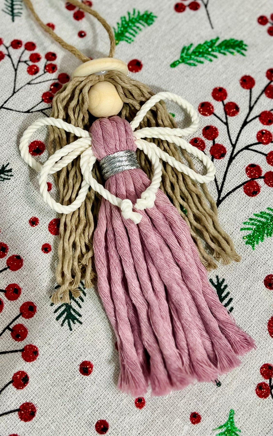 Macrame Christmas Decoration Ornament - Angel