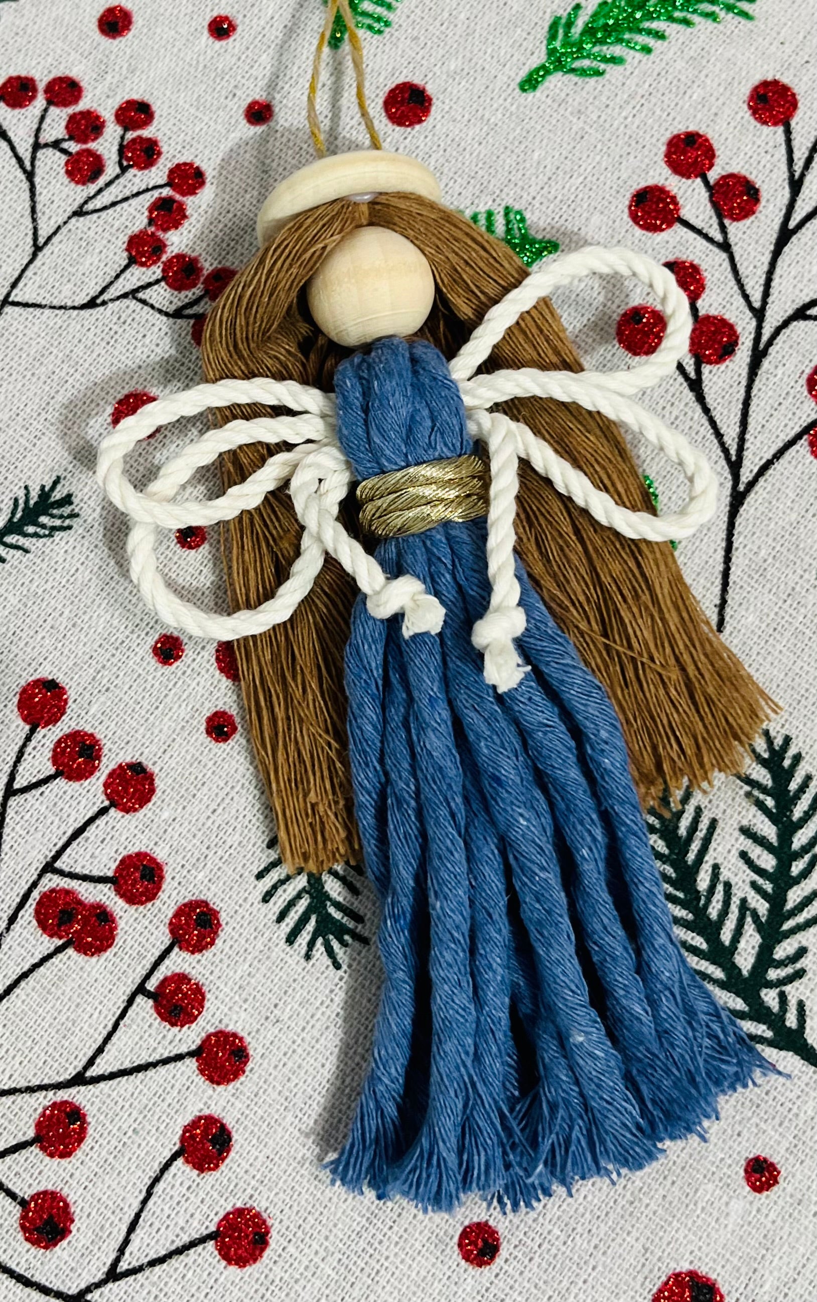 Macrame Christmas Decoration Ornament - Angel