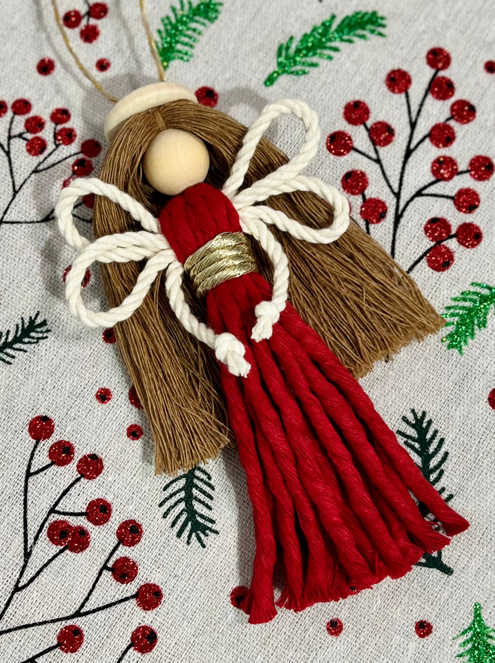 Macrame Christmas Decoration Ornament - Angel