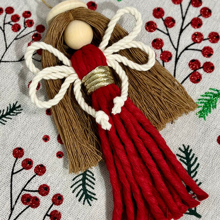 Macrame Christmas Decoration Ornament - Angel
