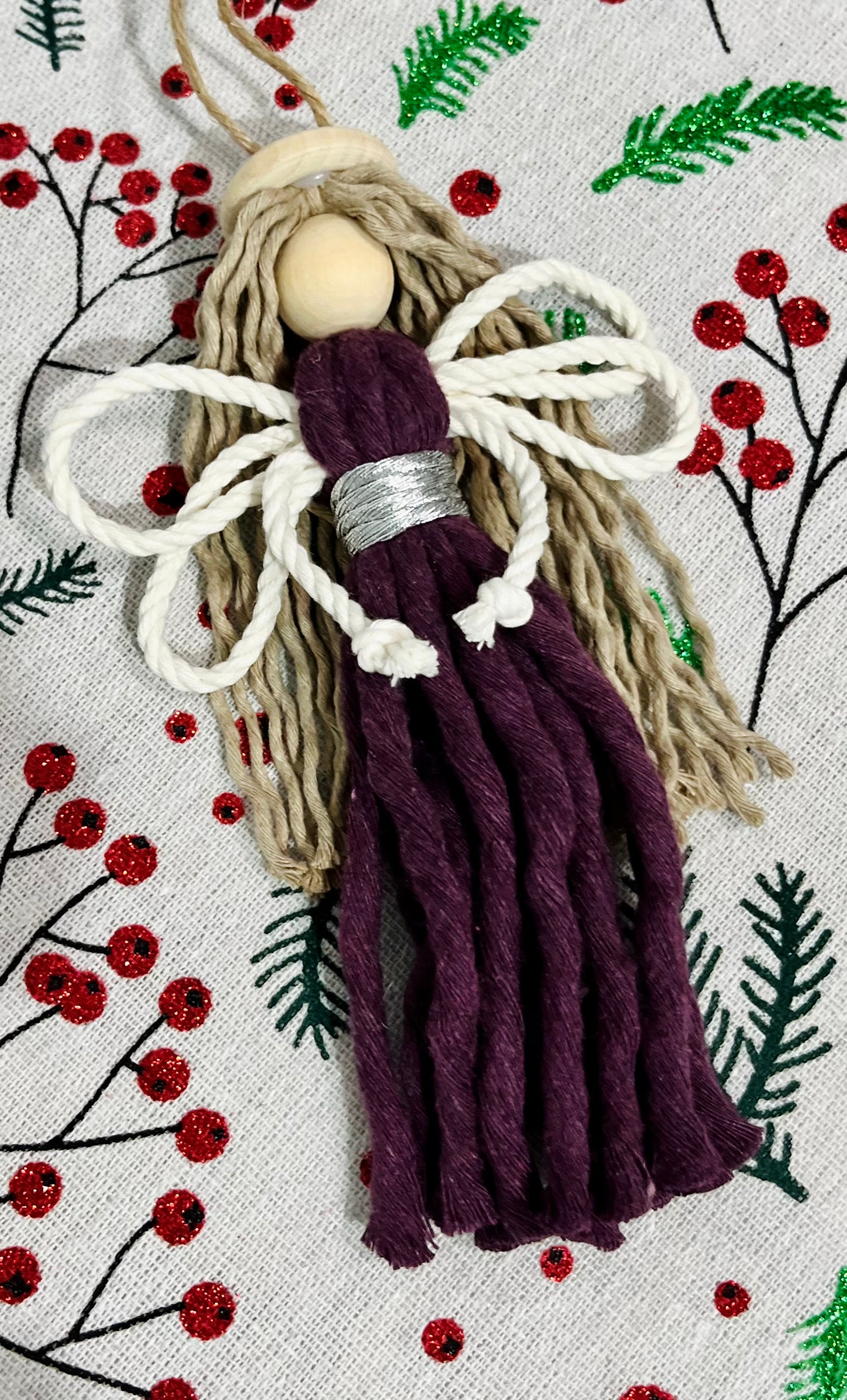 Macrame Christmas Decoration Ornament - Angel