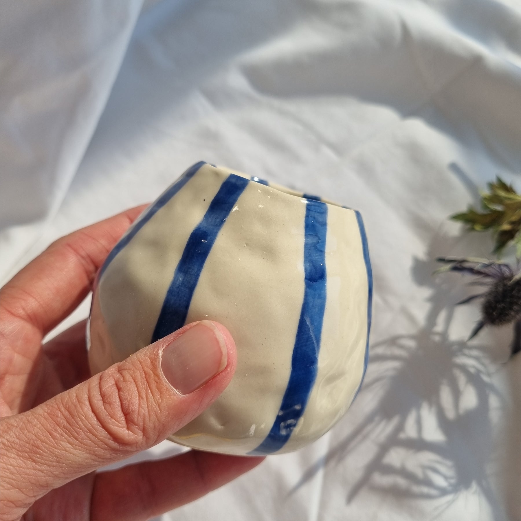 Large Coastal Stripe Bud Vase