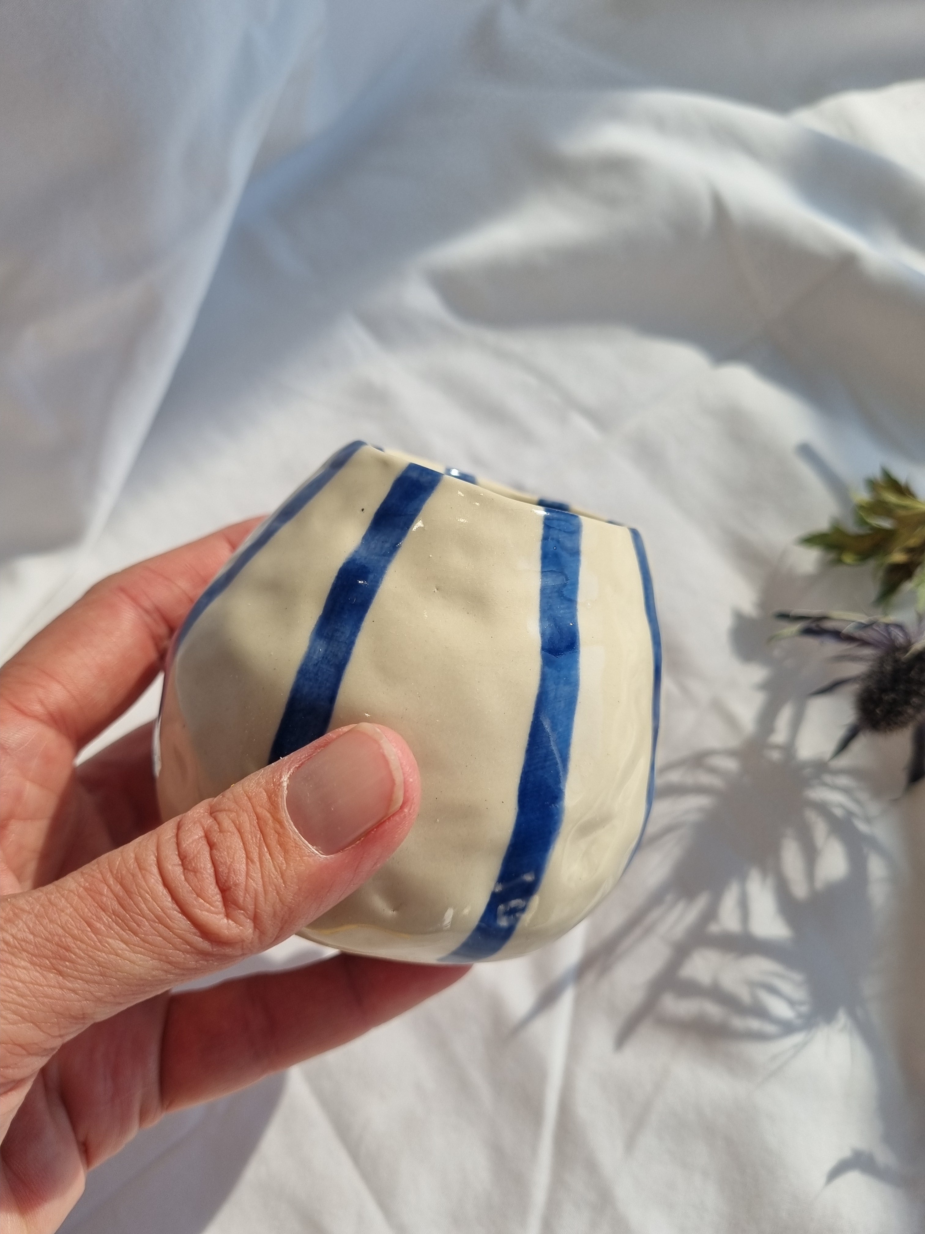 Large Coastal Stripe Bud Vase