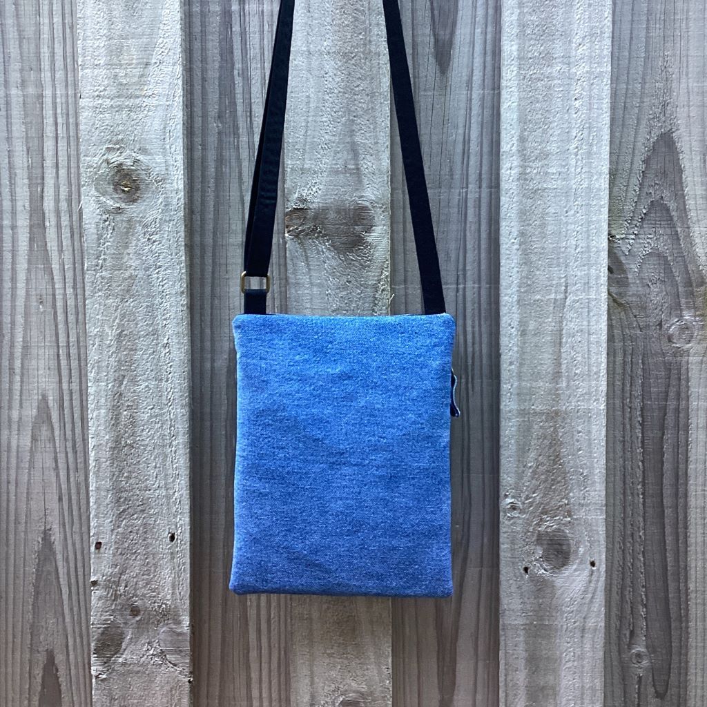Upcycled Denim Crossbody Bag – Pockets