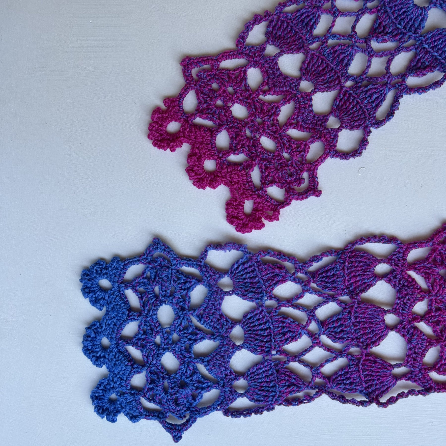 'Sunset' Crochet Lace Skinny Scarf