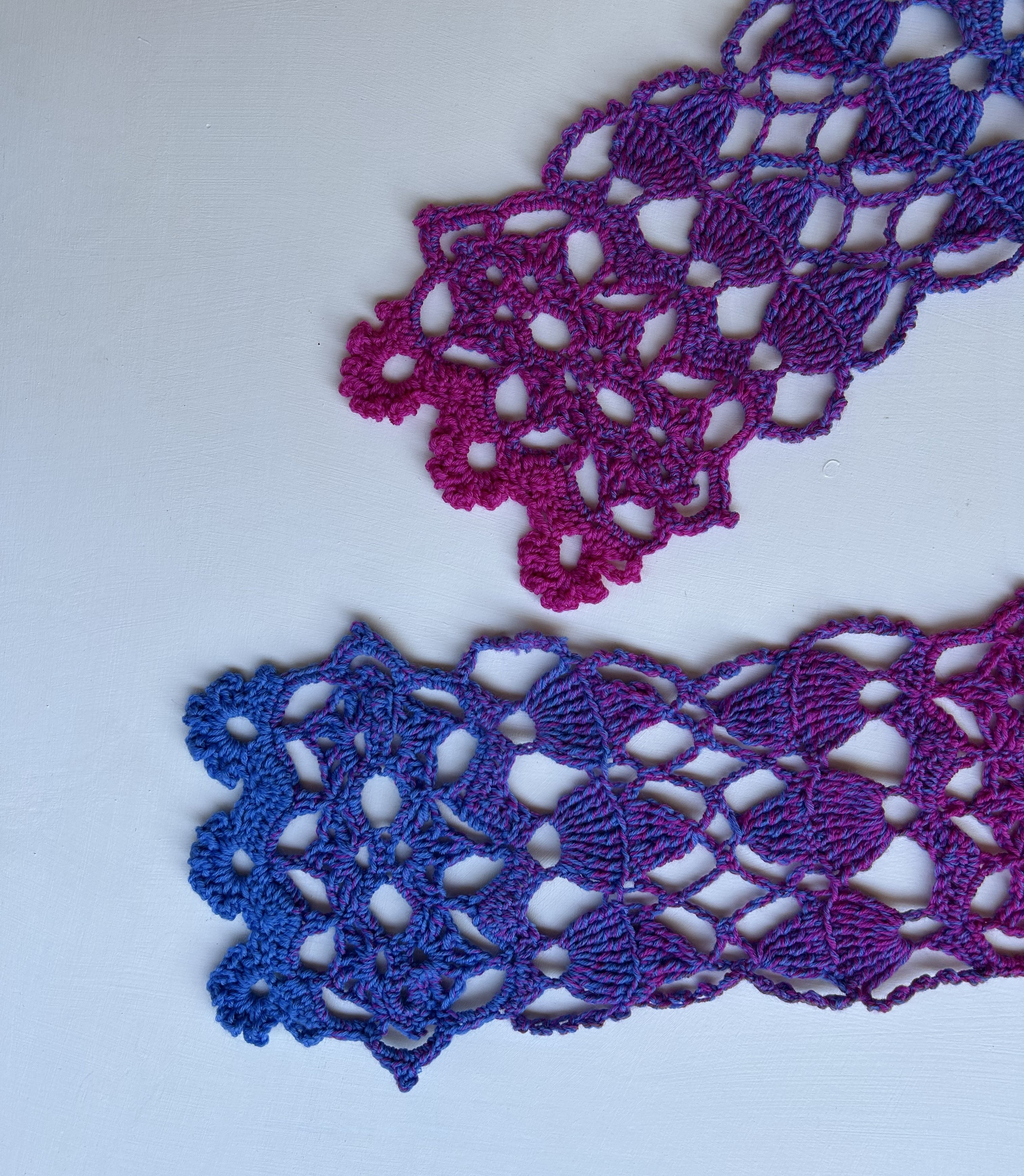 'Sunset' Crochet Lace Skinny Scarf