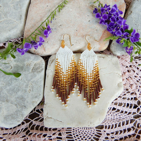 Beaded Fringe Earrings 