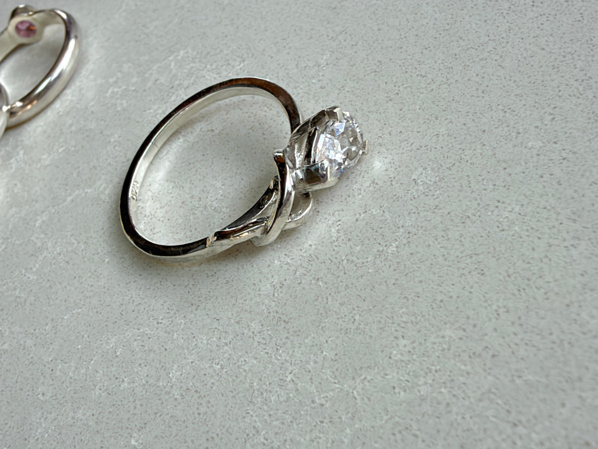 Making Rainbows White Sapphire Sterling Silver Ring