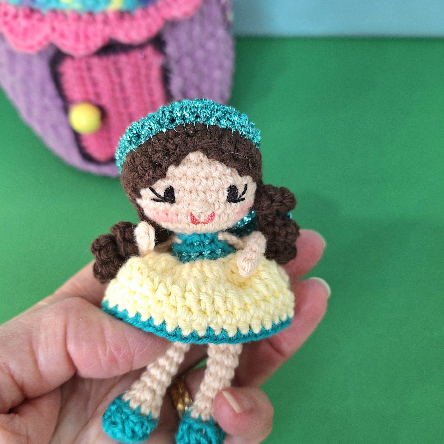 Enchanted Crochet Fairy House Play Set with Two Fairies