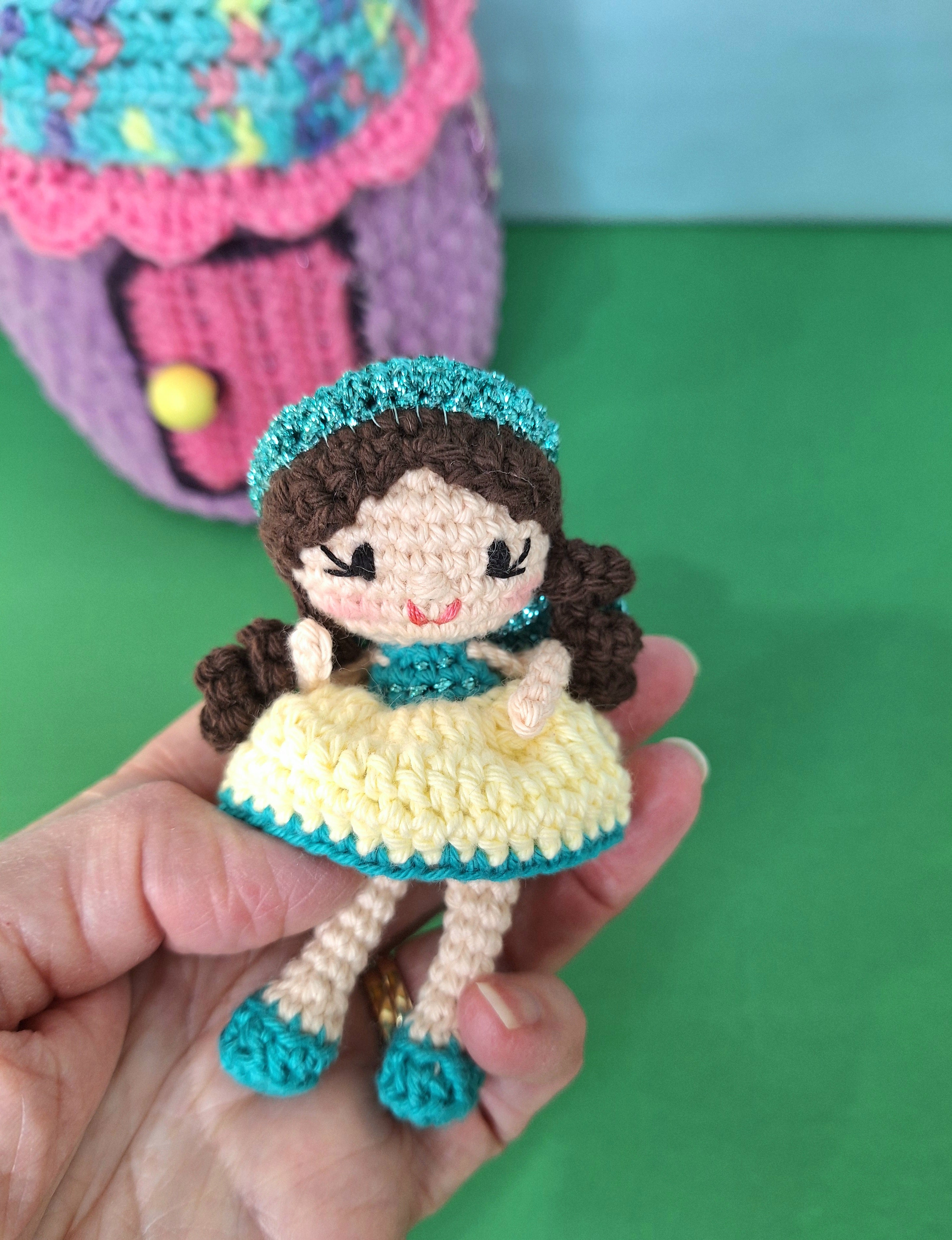 Enchanted Crochet Fairy House Play Set with Two Fairies