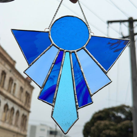 Handmade stained glass Art Deco suncatcher