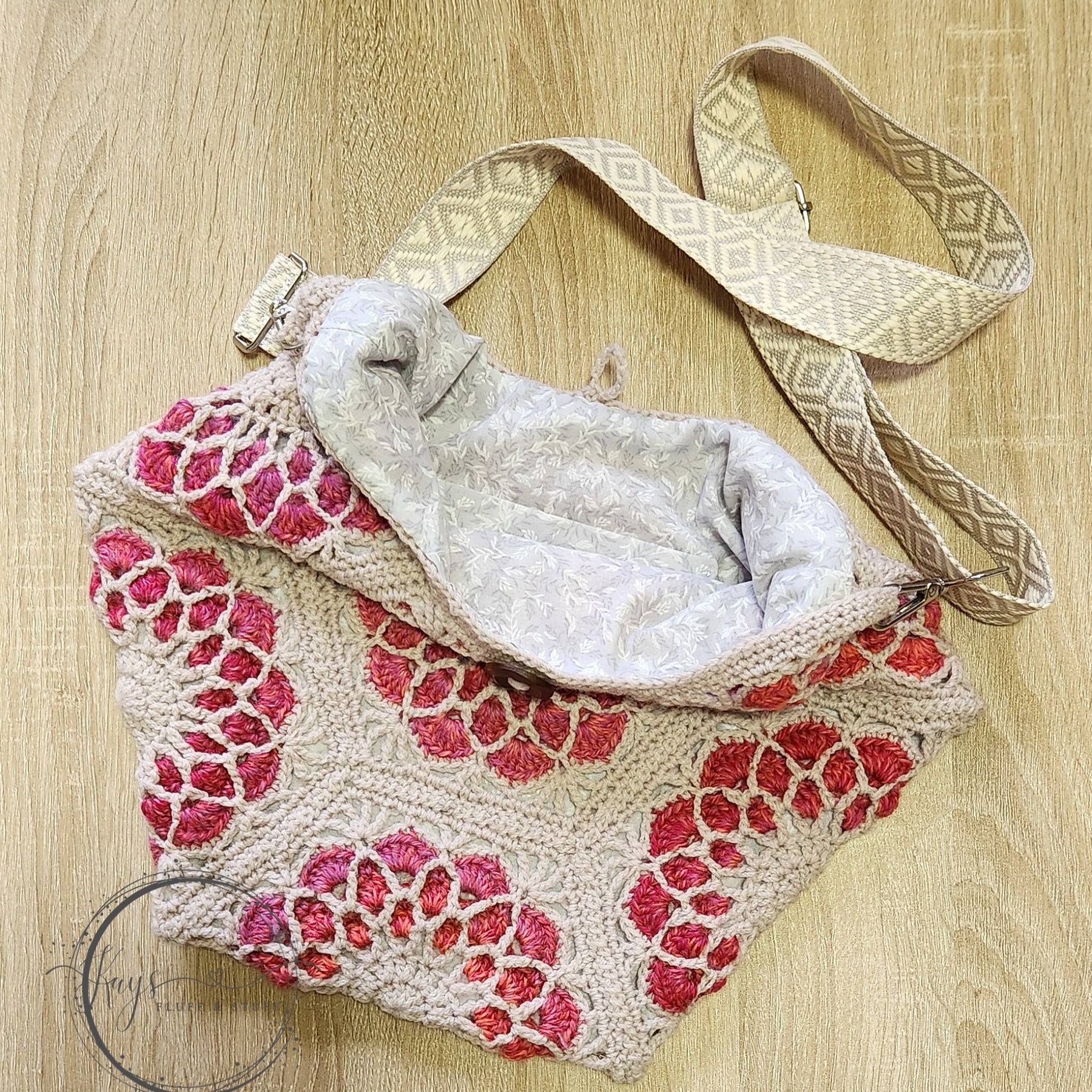 Crochet Lined Hexi Market Bag
