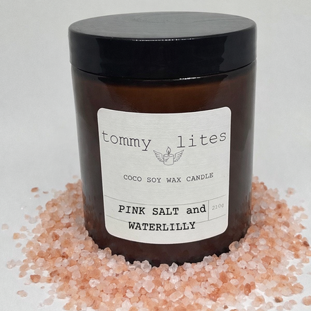 Pink Salt and Water Lily Coco Soy wax Candle