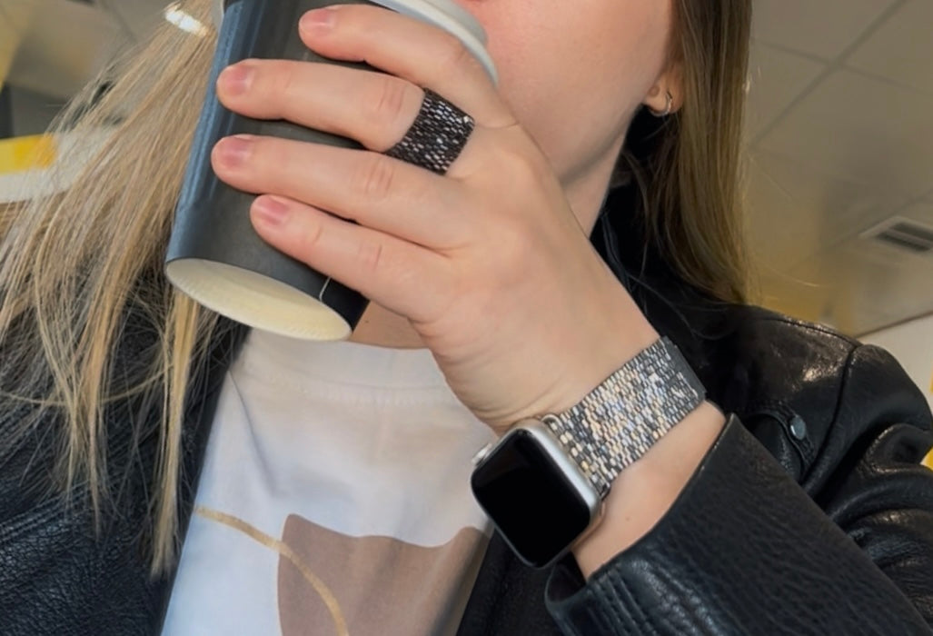 SMART watch BAND * 2 colors | grey metallic | beaded straps