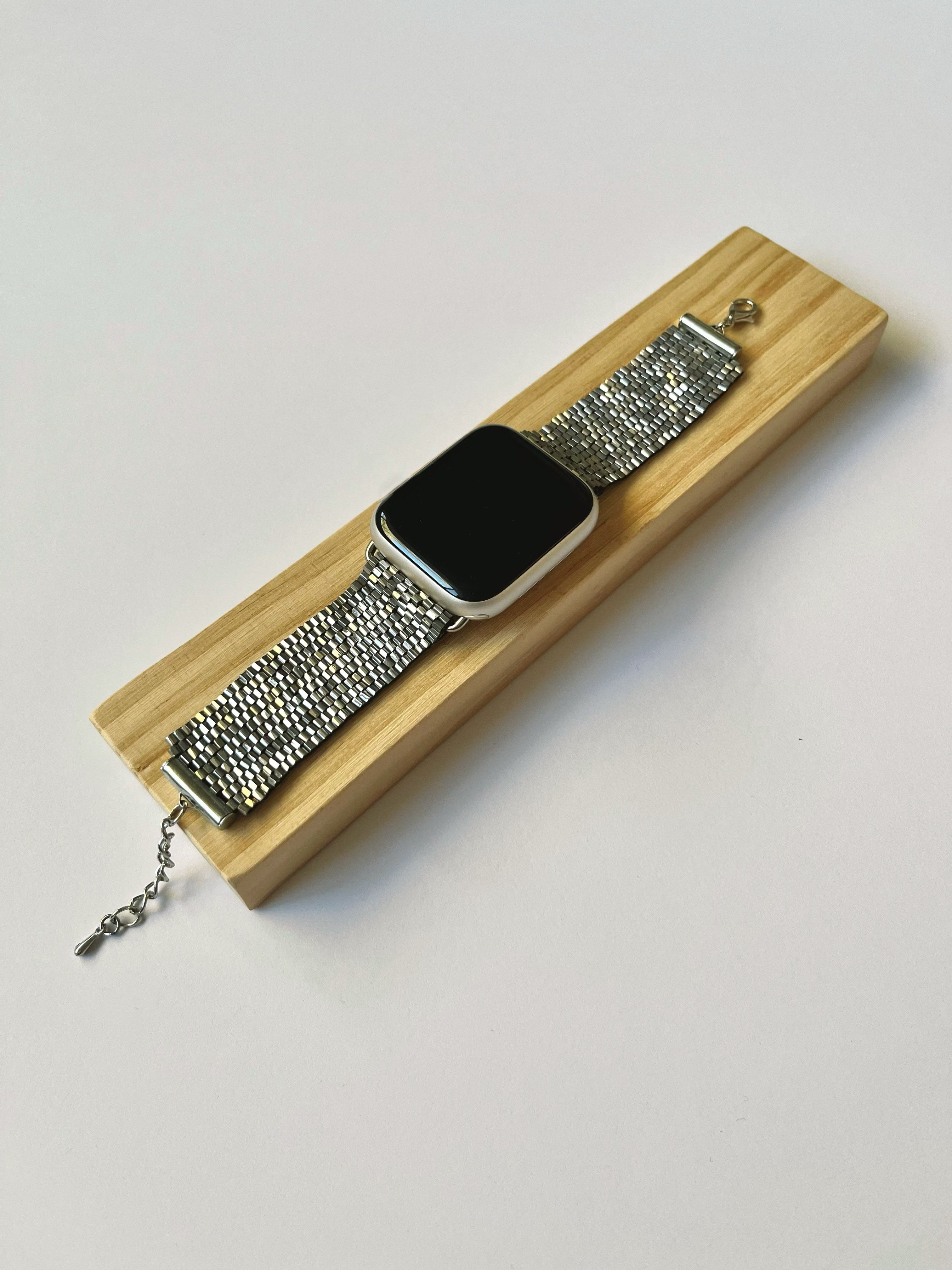 SMART watch BAND * 2 colors | grey metallic | beaded straps