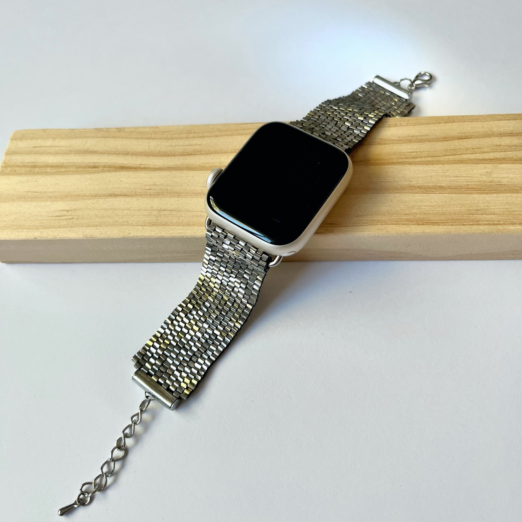 SMART watch BAND * 2 colors | grey metallic | beaded straps