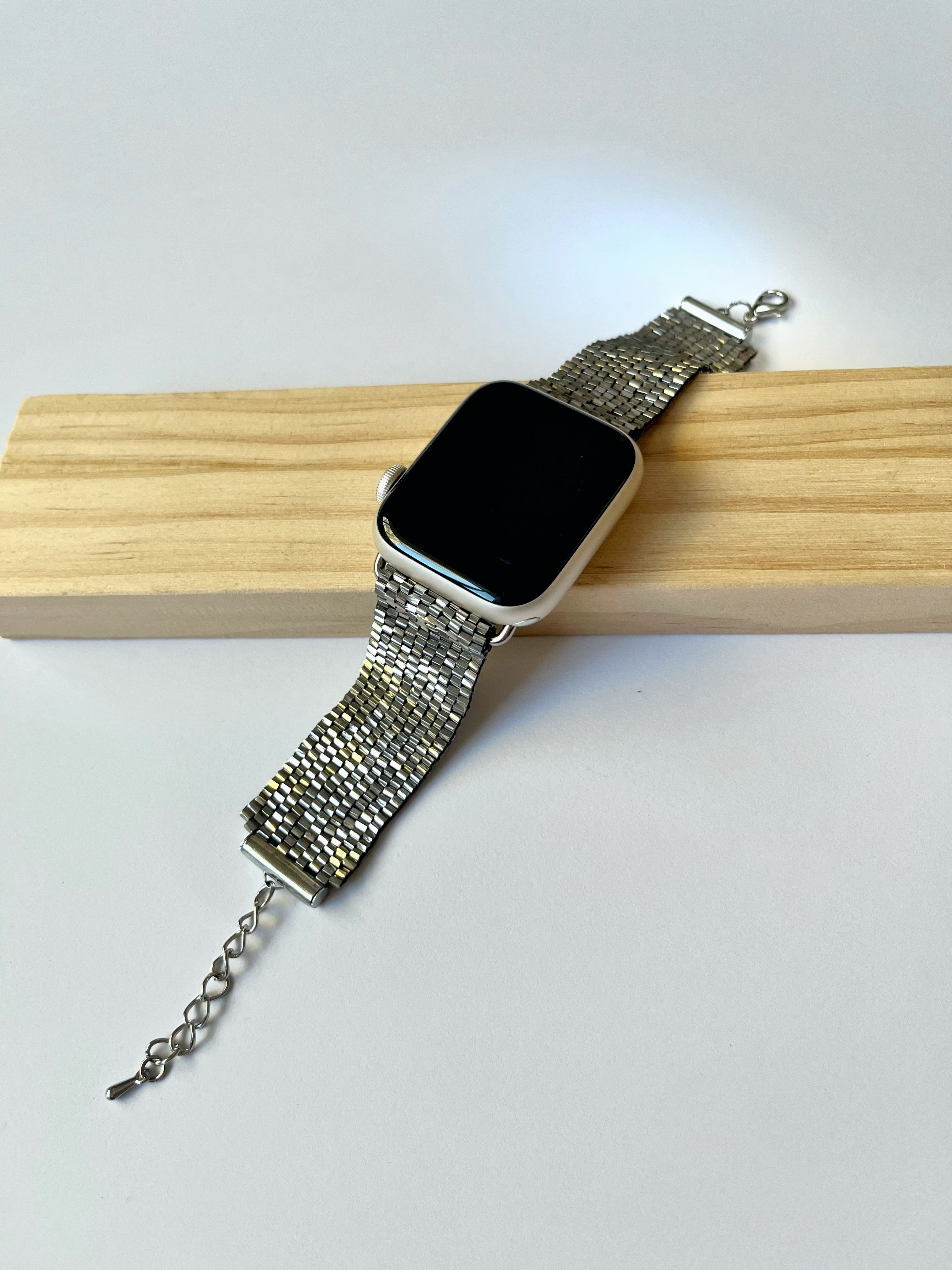 SMART watch BAND * 2 colors | grey metallic | beaded straps