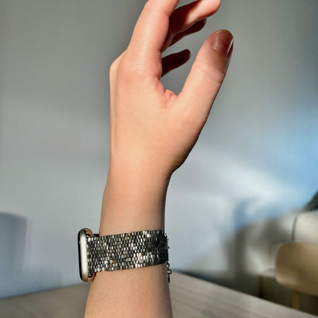 SMART watch BAND * 2 colors | grey metallic | beaded straps
