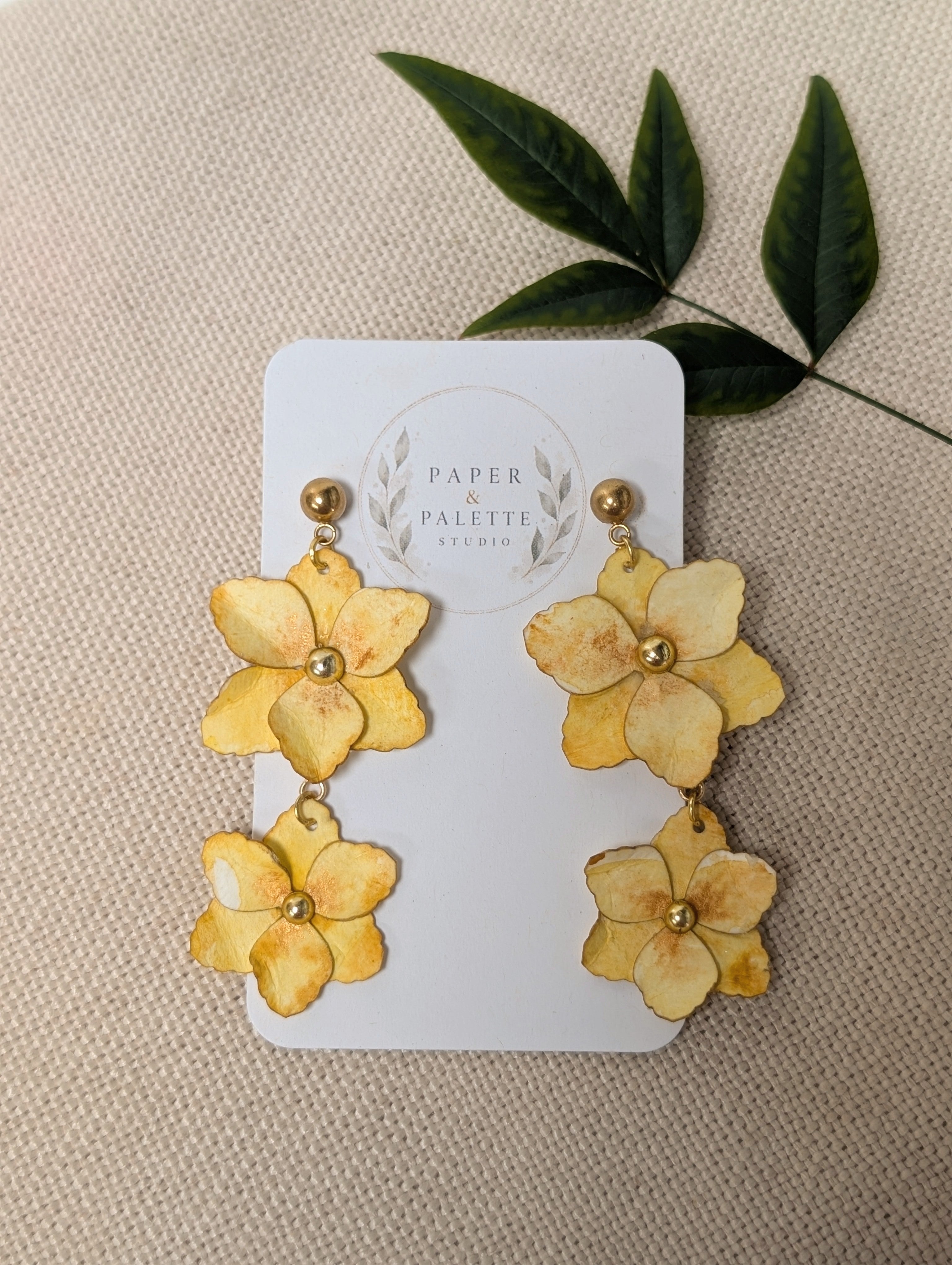 Gladiolus Flower Earrings | Handmade Paper Floral Dangle Earrings | Lightweight Botanical Jewellery
