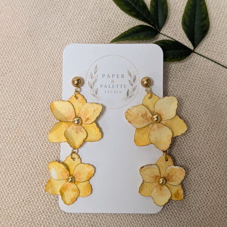Gladiolus Flower Earrings | Handmade Paper Floral Dangle Earrings | Lightweight Botanical Jewellery