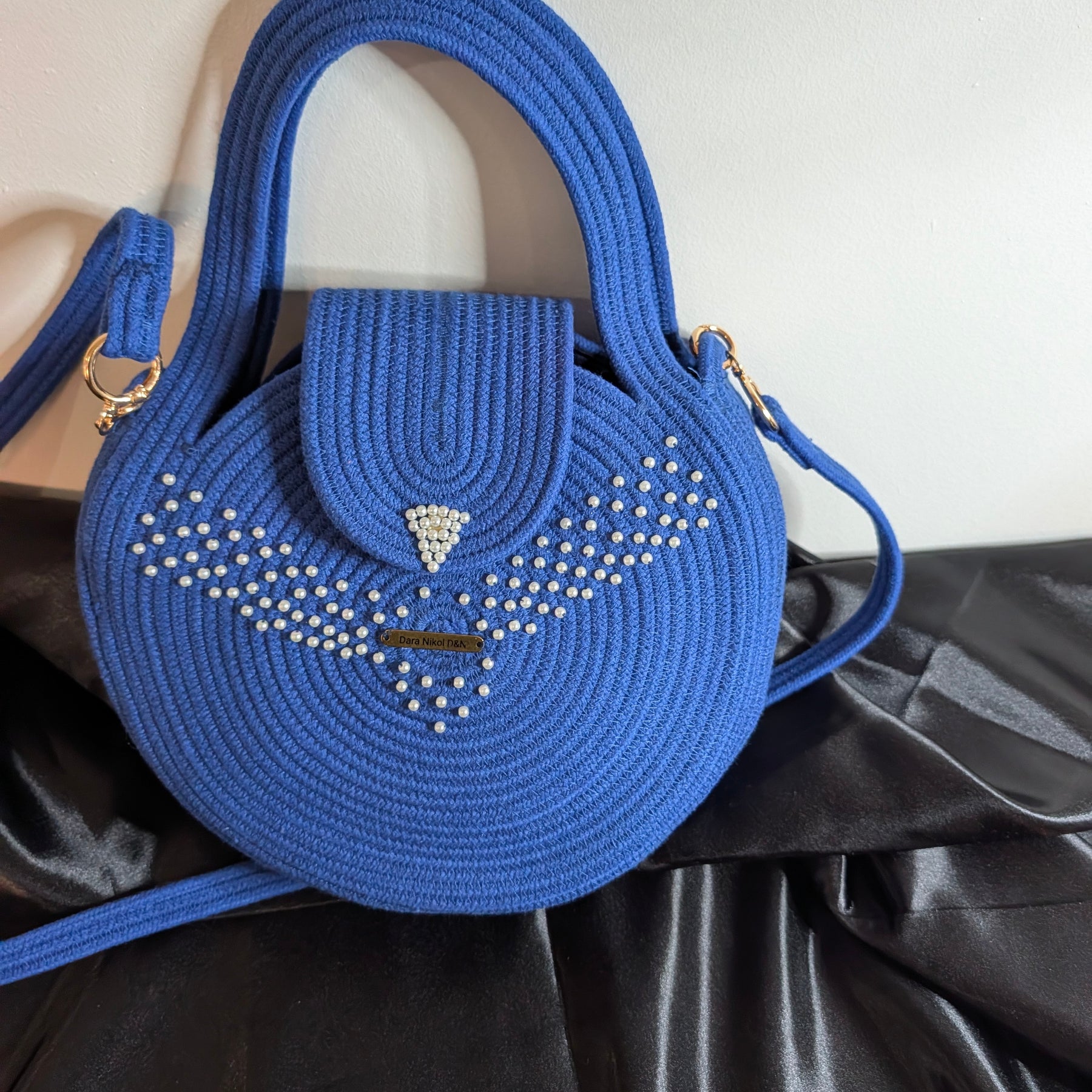 Siana Handmade Cotton Cord Pearl Handbag