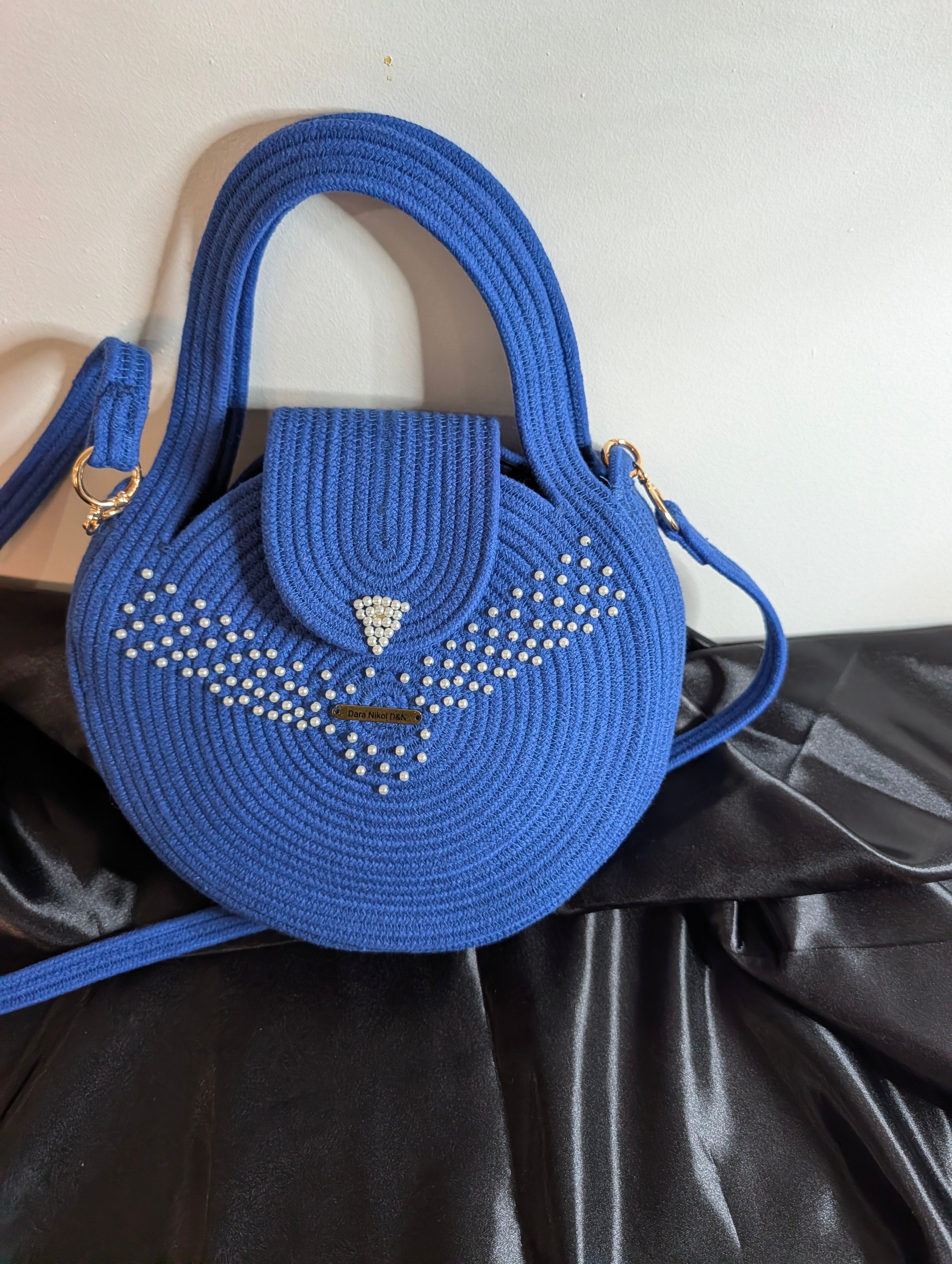 Siana Handmade Cotton Cord Pearl Handbag