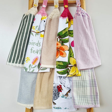 Kitchen Hand Towel | Hanging | Cotton | SINGLE LAYER - 9 Styles - 28-36