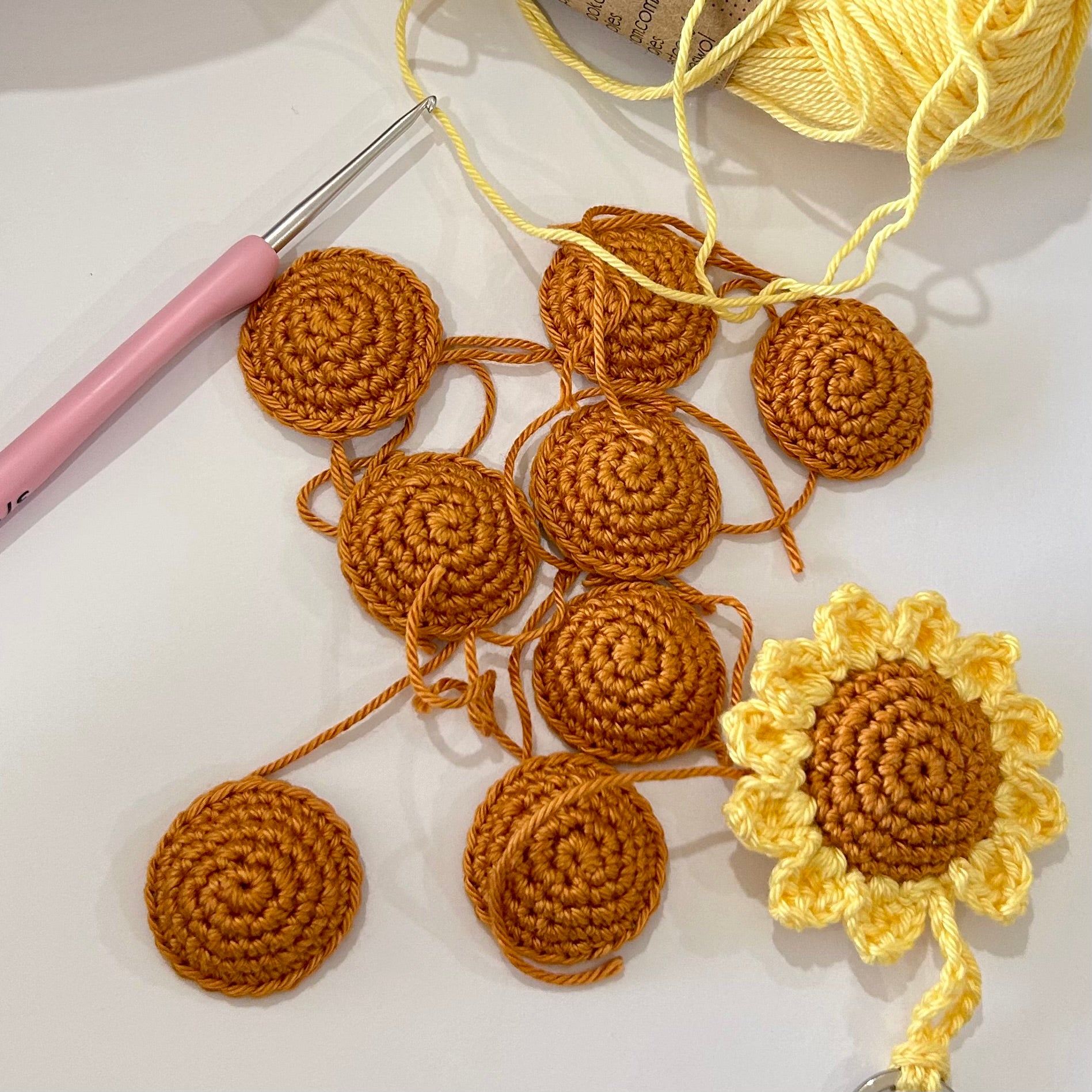 Sunflower Keyring | Bag Charm | Crochet