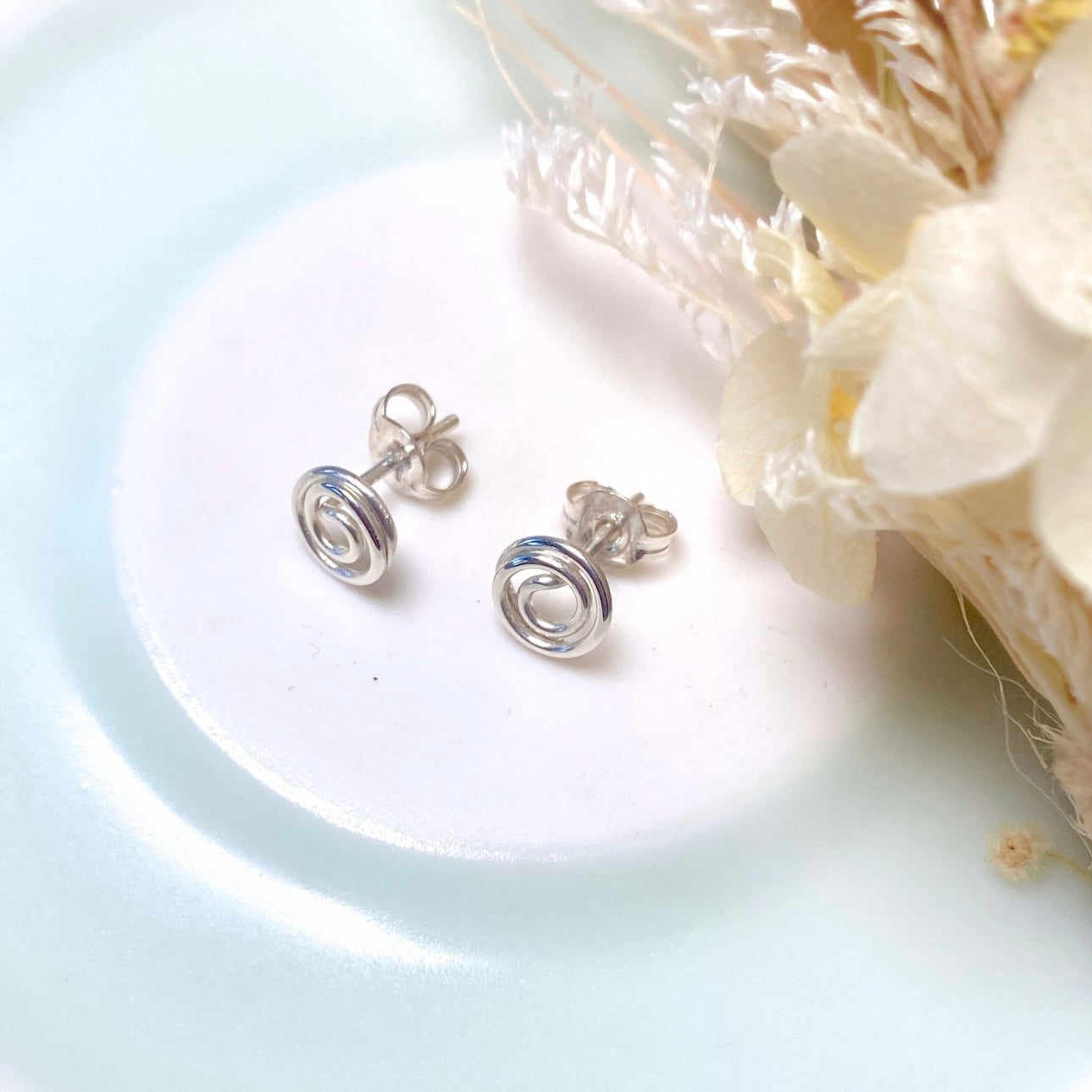NEW Small Round Spiral stud earrings | Sterling Silver | Easy to style