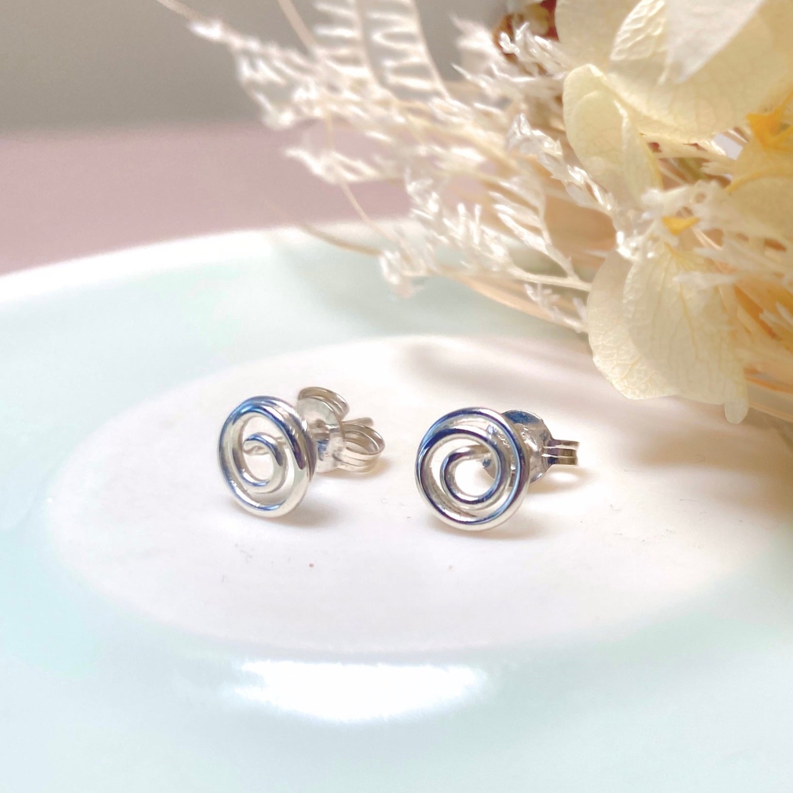 NEW! Small Round Spiral stud earrings | Sterling Silver | Easy to style