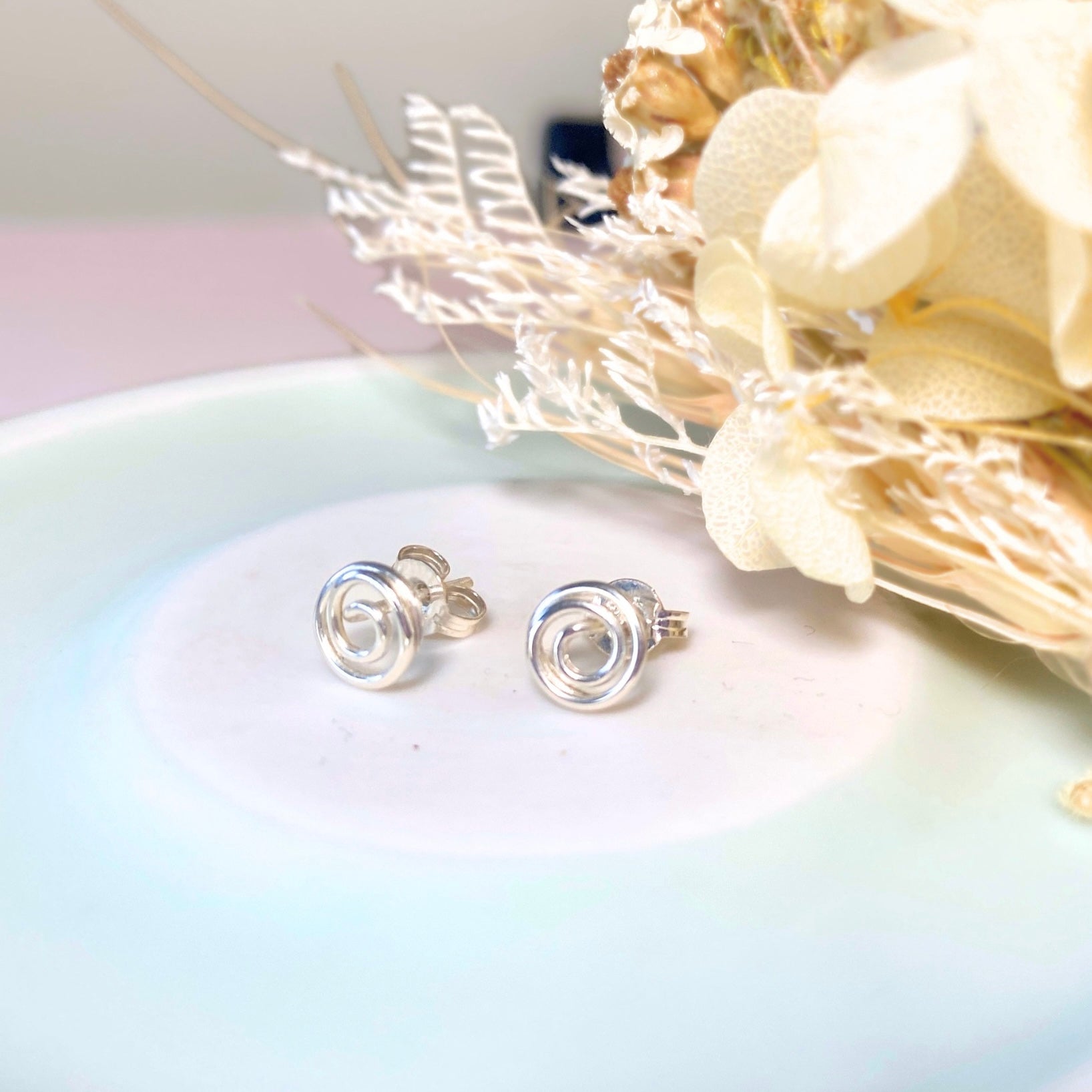 NEW! Small Round Spiral stud earrings | Sterling Silver | Easy to style
