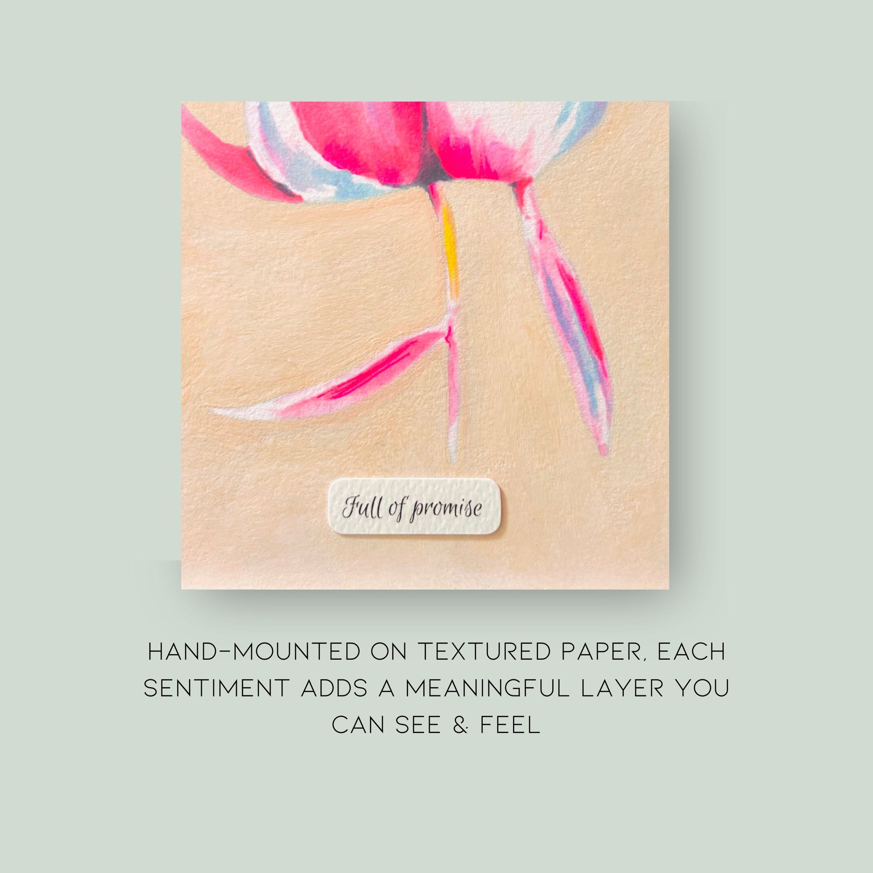 "Blushing Promise" | Archival Botanical Wall Art With Sentiment | Original Floral Watercolour Painting | A5 Print