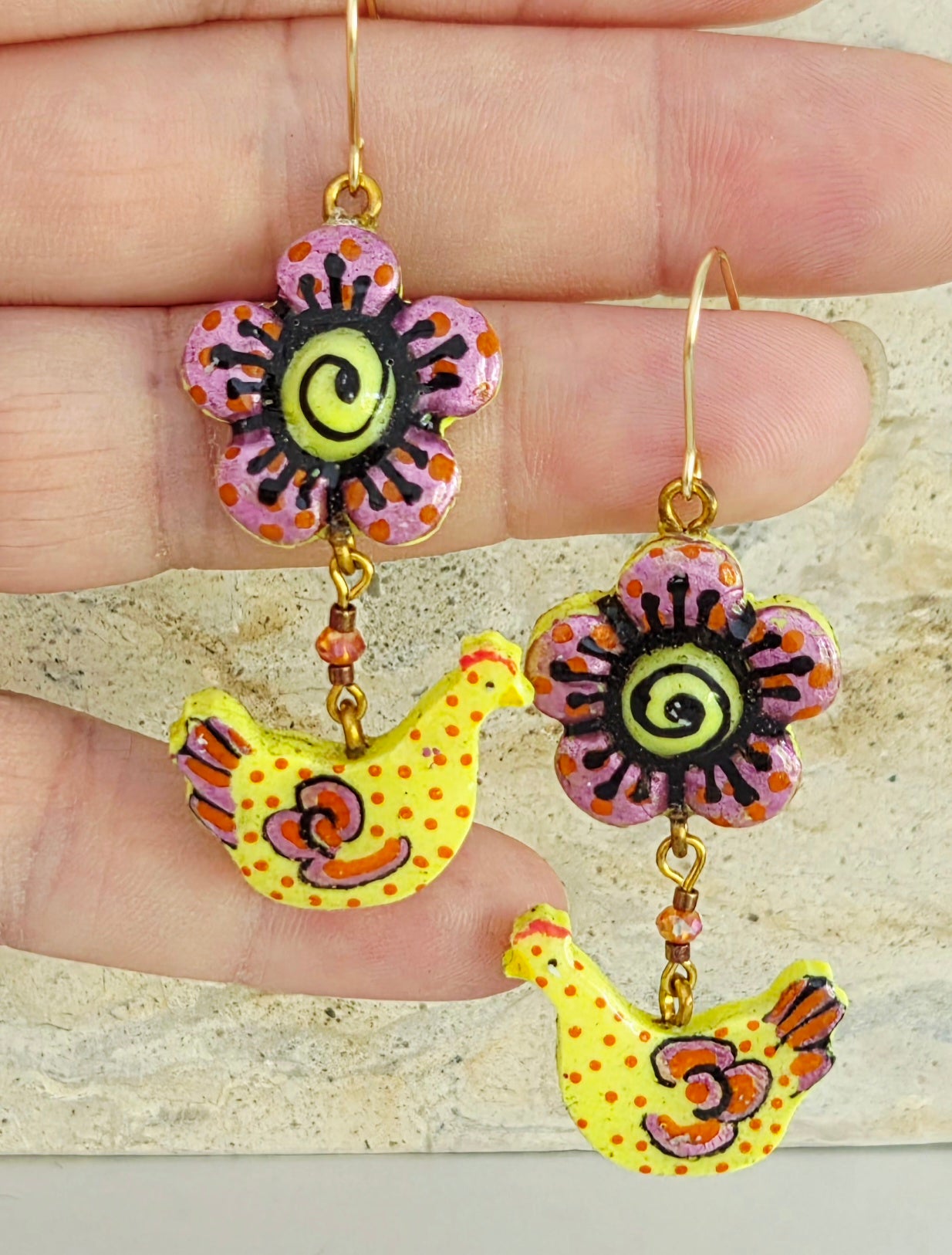 Funky Chicken Earrings