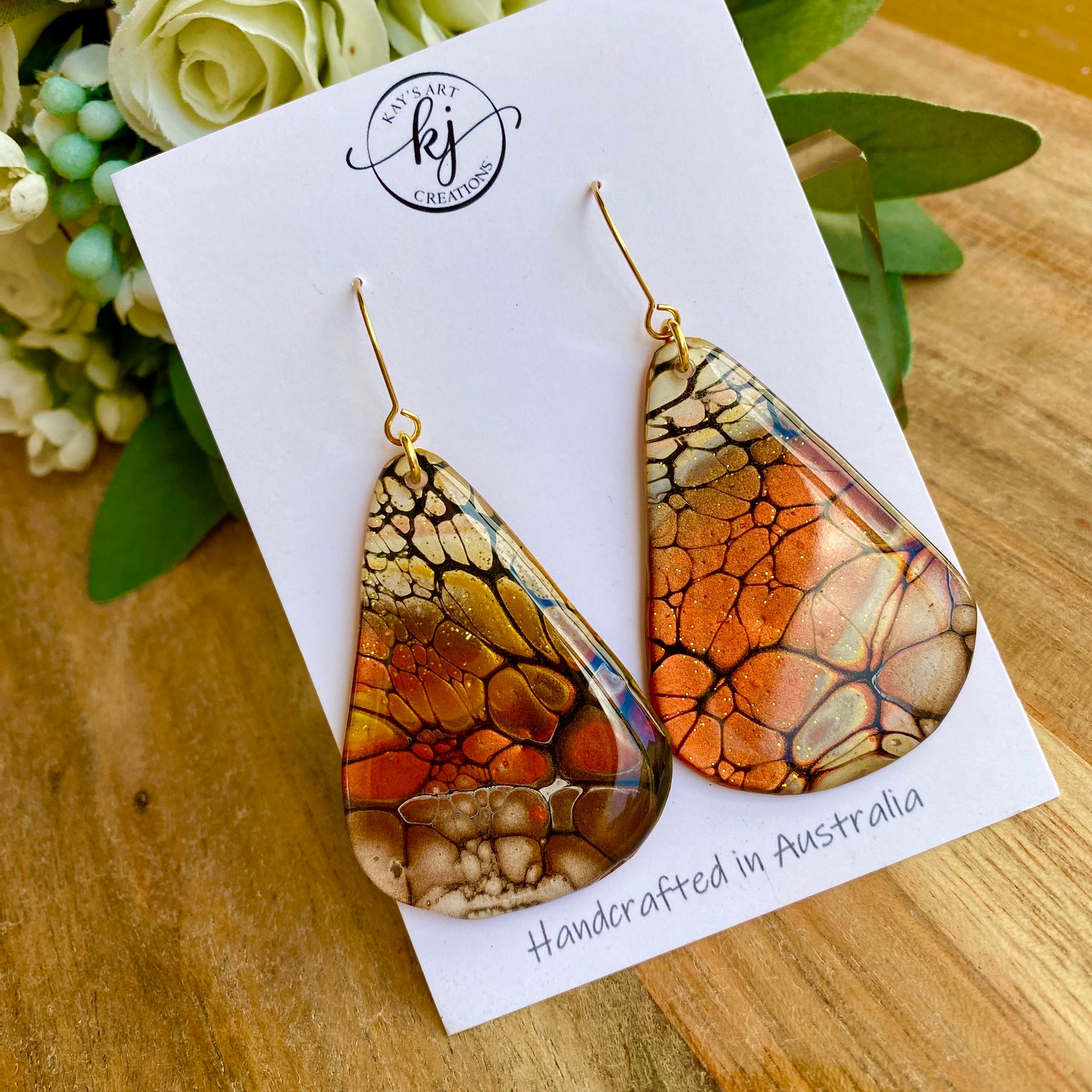 Wearable Art Teardrop Earrings