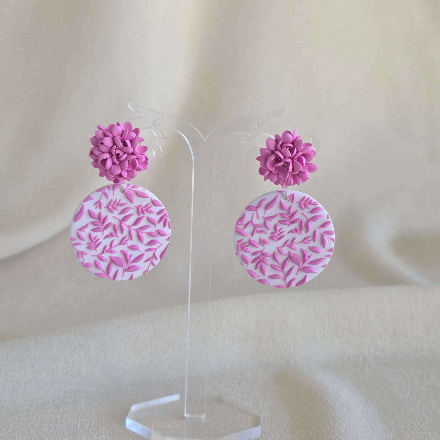 Pink Meadow Collection | Handmade Statement Earrings | Lightweight Dangle & Stud Earrings | Botanical Jewelry Gift for Her
