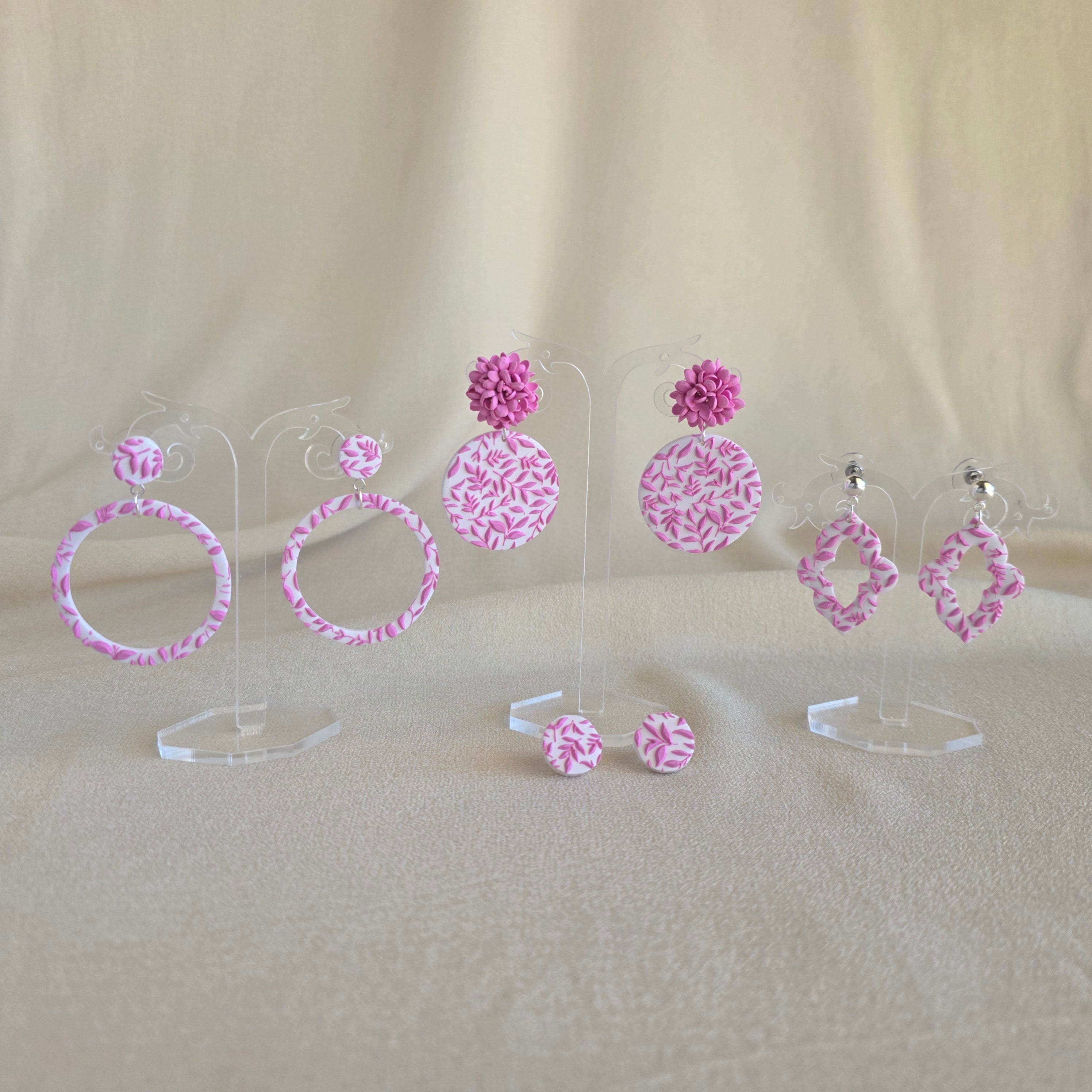 Pink Meadow Collection | Handmade Statement Earrings | Lightweight Dangle & Stud Earrings | Botanical Jewelry Gift for Her